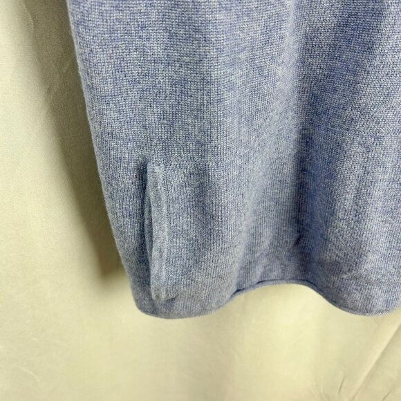 J Jill Pure Jill Bushed Soft Luxe Seamed Top Women Large Blue Cashmere Pockets - Picture 5 of 7